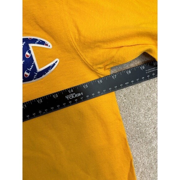 Vintage Champion Shirt Size Small Yellow Embroidered Big Blue "C" Short Sleeve - Picture 8 of 8